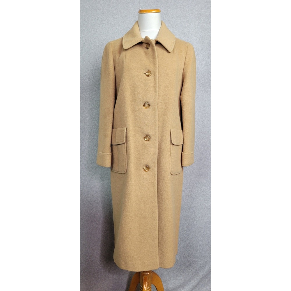 Lorendale Vintage 100% Camel Hair Overcoat Tan Long Button Front Womens Medium?